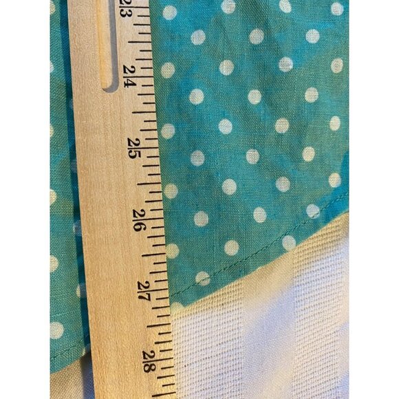 Soft Surroundings Women’s XL Button-Up Green White Polka Dot Linen Top Career - Picture 9 of 9